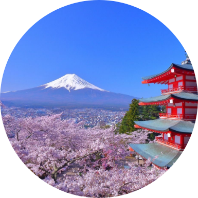 新倉山浅間公園から見える富士山と五重塔